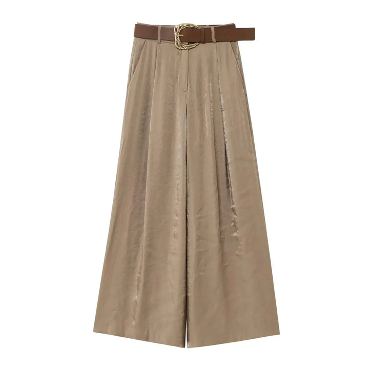 Women's Summer V-Neck Sling Top – Light Brown Sleeveless Camisole-Outfit Set-Bennys Beauty World