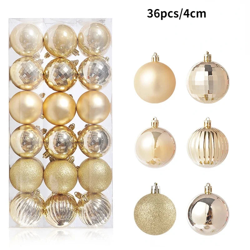 1Box 24/36pcs Christmas Ball Christmas Tree Ornament