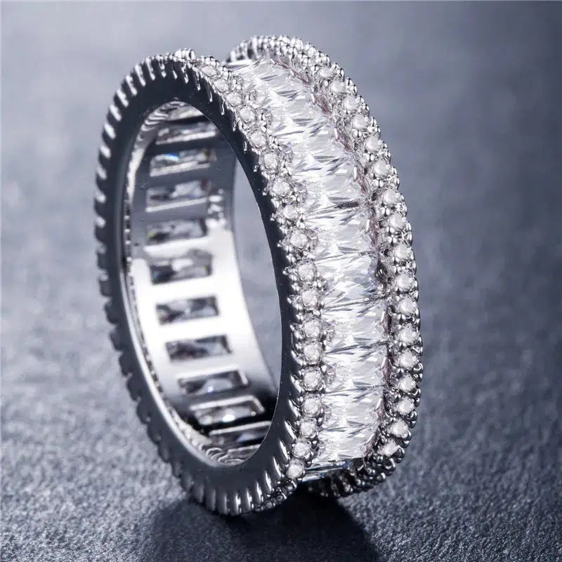 Crystal Zircon Ring Fashion Wedding Band Rings for Women-Ring-Bennys Beauty World