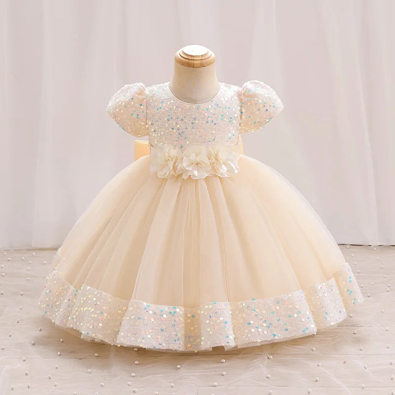 Toddler Baby Sequin Party Dresses Baptism Princess Dress