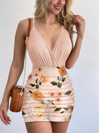 Summer Elegant Floral Slim Mini Dress For Women-Dresses-Bennys Beauty World