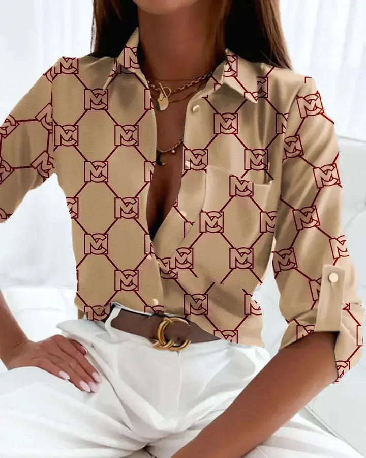 Elegant Women Blouse Spring and Autumn Temperament Top-Blouse-Bennys Beauty World