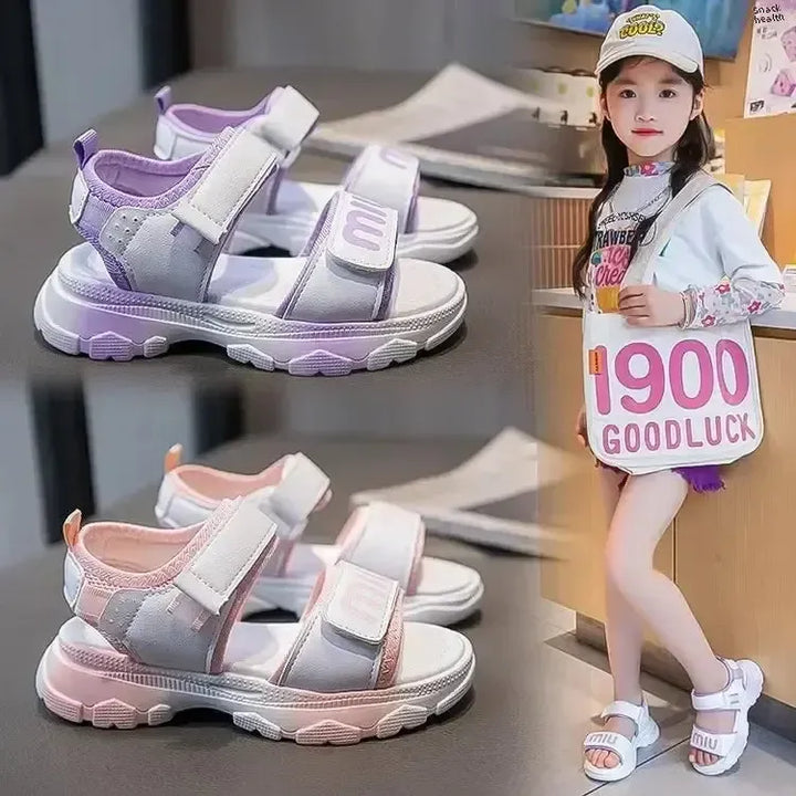 Girls' Pink Princess Sandals – For Summer Age 4–6 Years-Bennys Beauty World