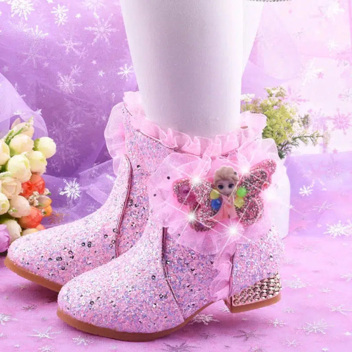 Princess Ankle Boots Plus Velvet Cotton Boots For Children-Shoes-Bennys Beauty World