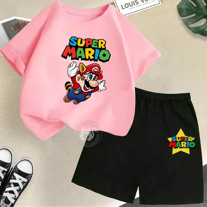 Summer Kids Cotton T-shirt + Shorts Set-Outfit Sets-Bennys Beauty World