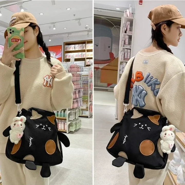 Large Capacity Nylon Messenger Bag for Teenage Girls