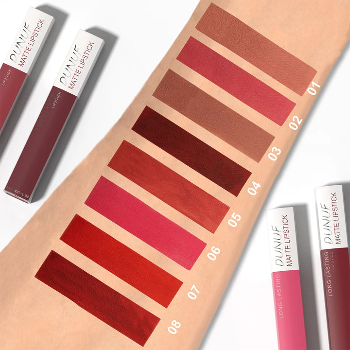 Dunuf Matte Lipstick – Long-Lasting, Waterproof &amp; Glossy Finish