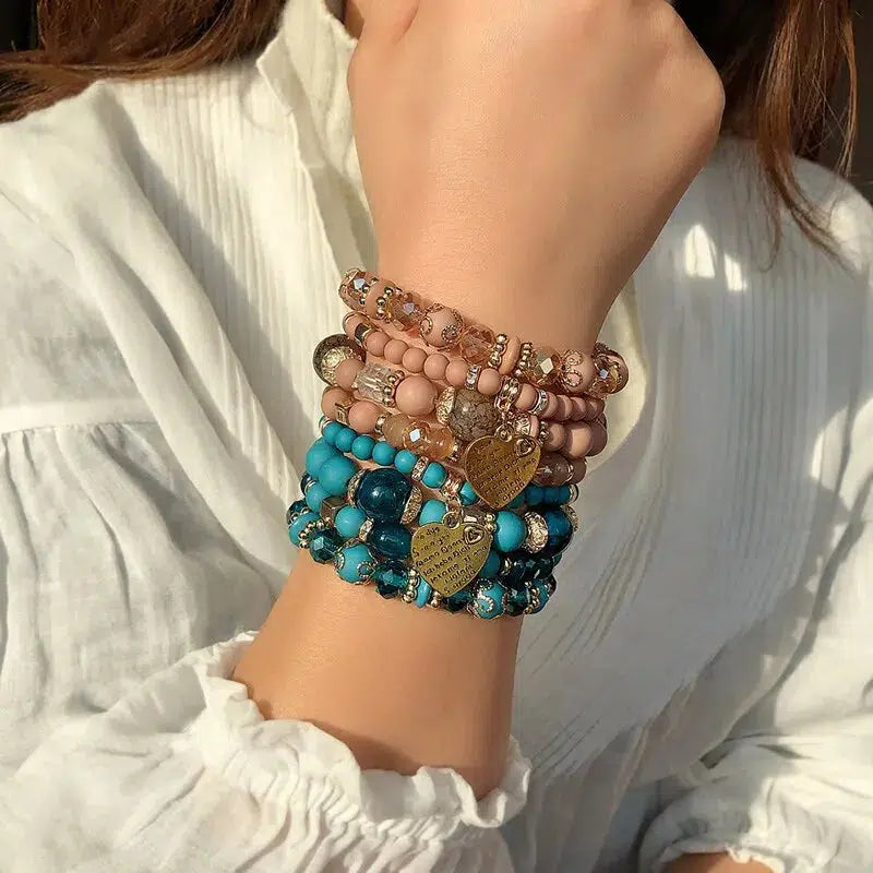 Boho Strand Bracelets For Women Crystal Beads Bracelets-bracelet-Bennys Beauty World