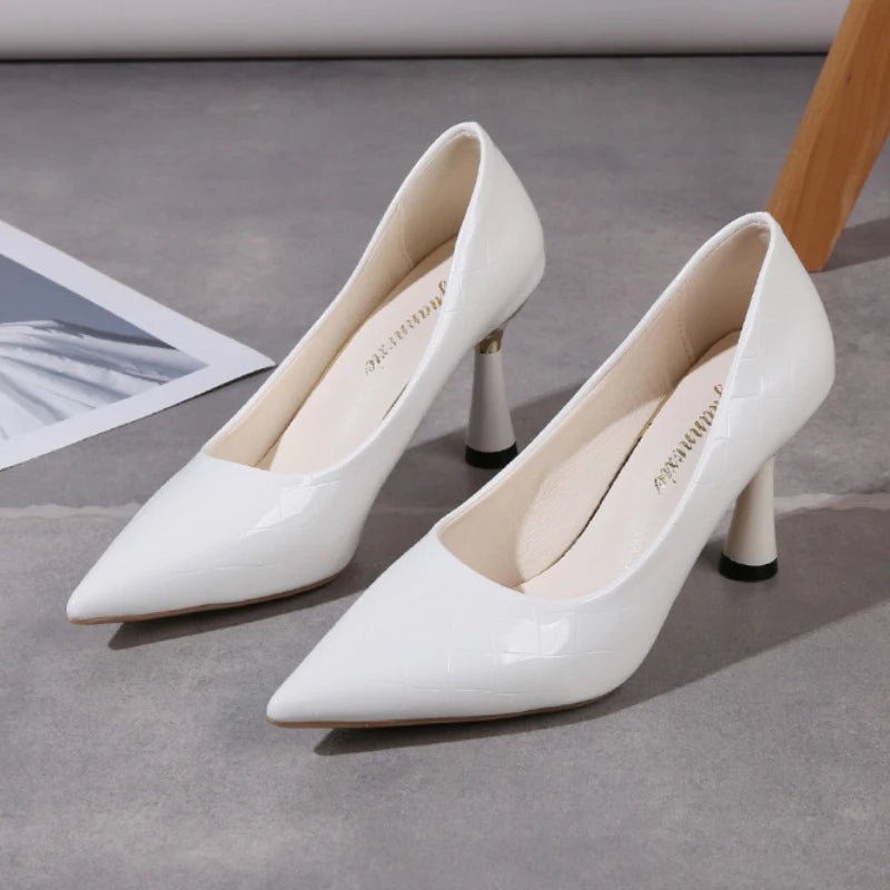Red High Heels Trend Women Pumps Elegant Slip-on Shoes