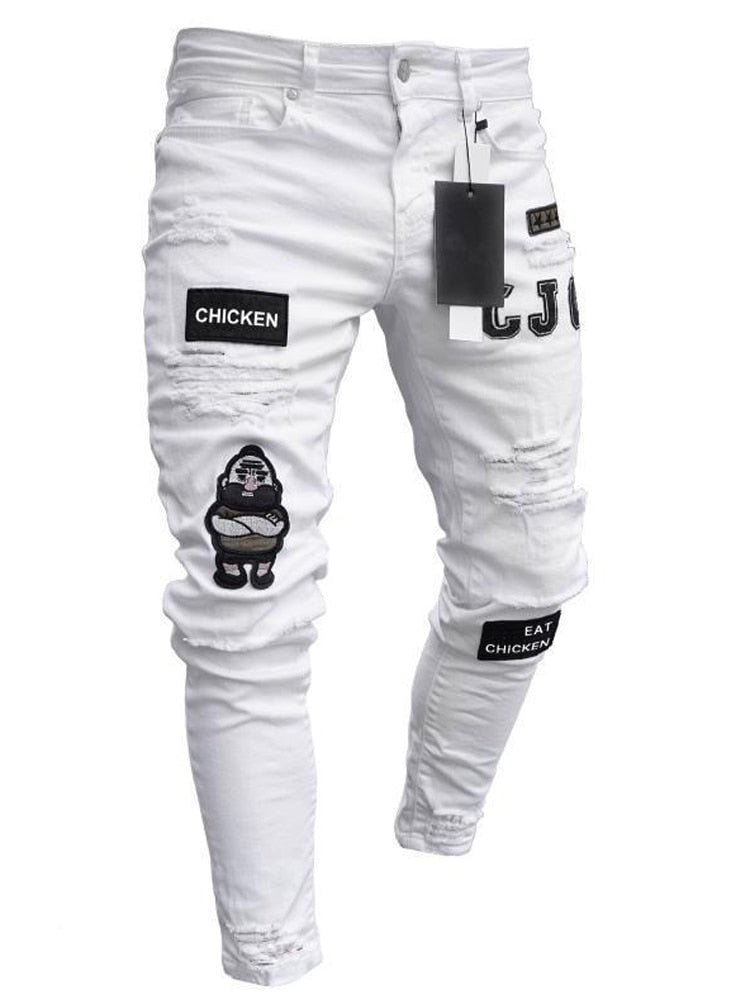 Men Pants Fashion Men Casual Pants Stretchy Demin Skinny Pants-pants-Bennys Beauty World