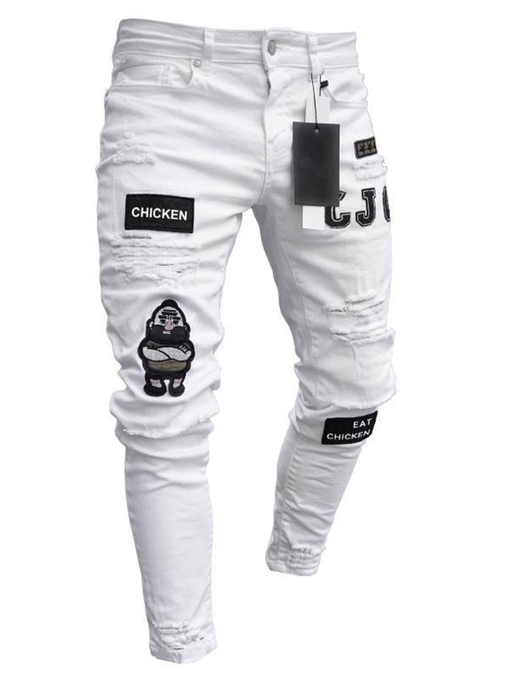 Men Pants Fashion Men Casual Pants Stretchy Demin Skinny Pants-pants-Bennys Beauty World
