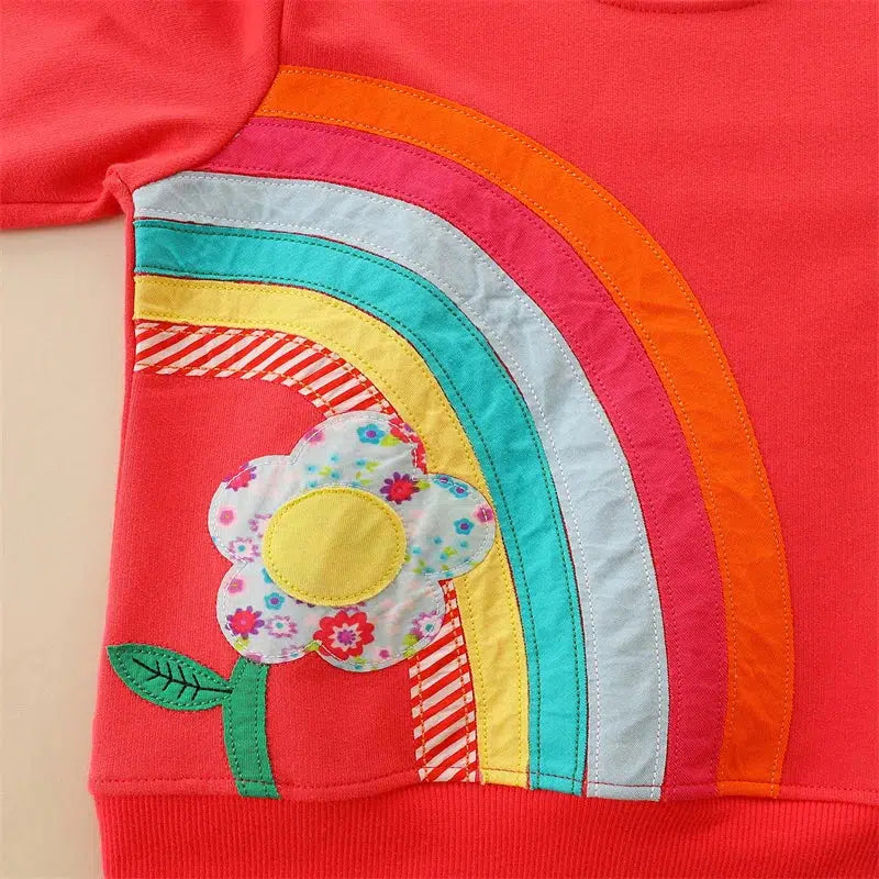 Girls Sweatshirts Rainbow Floral Shirts