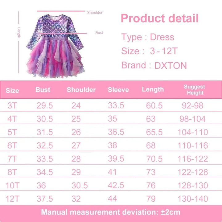 Girls Mermaid Princess Party Dress - Bennys Beauty World