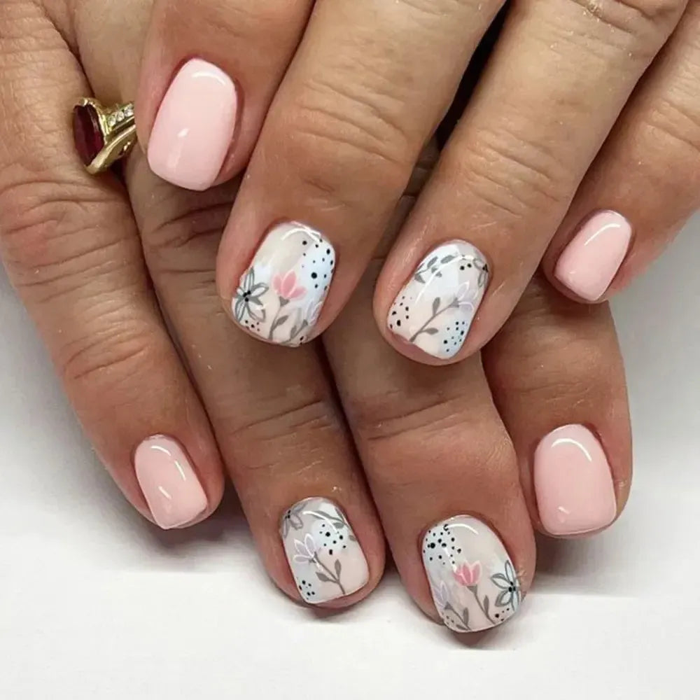 Short Square Press-On Nails – 24 Pcs Acrylic False Nail Tips | Bennys Beauty World-Nails-Bennys Beauty World