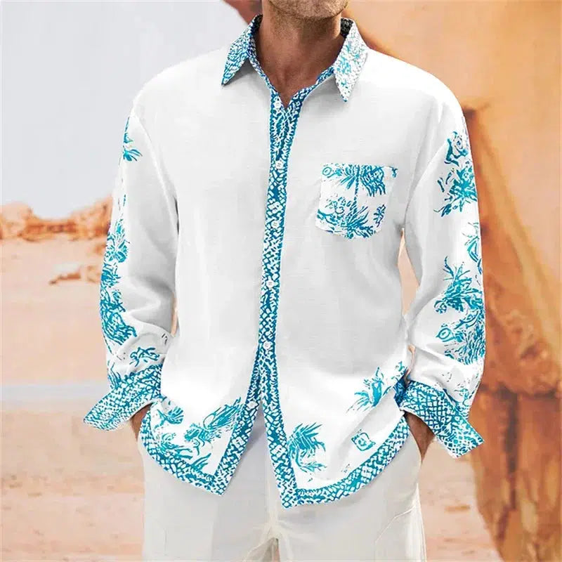 Men's Party Fashion Comfortable Long sleeved Shirt-Shirts-Bennys Beauty World