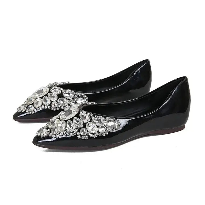 Rhinestone Glitter Pointed - Toe Flats - Bennys Beauty World