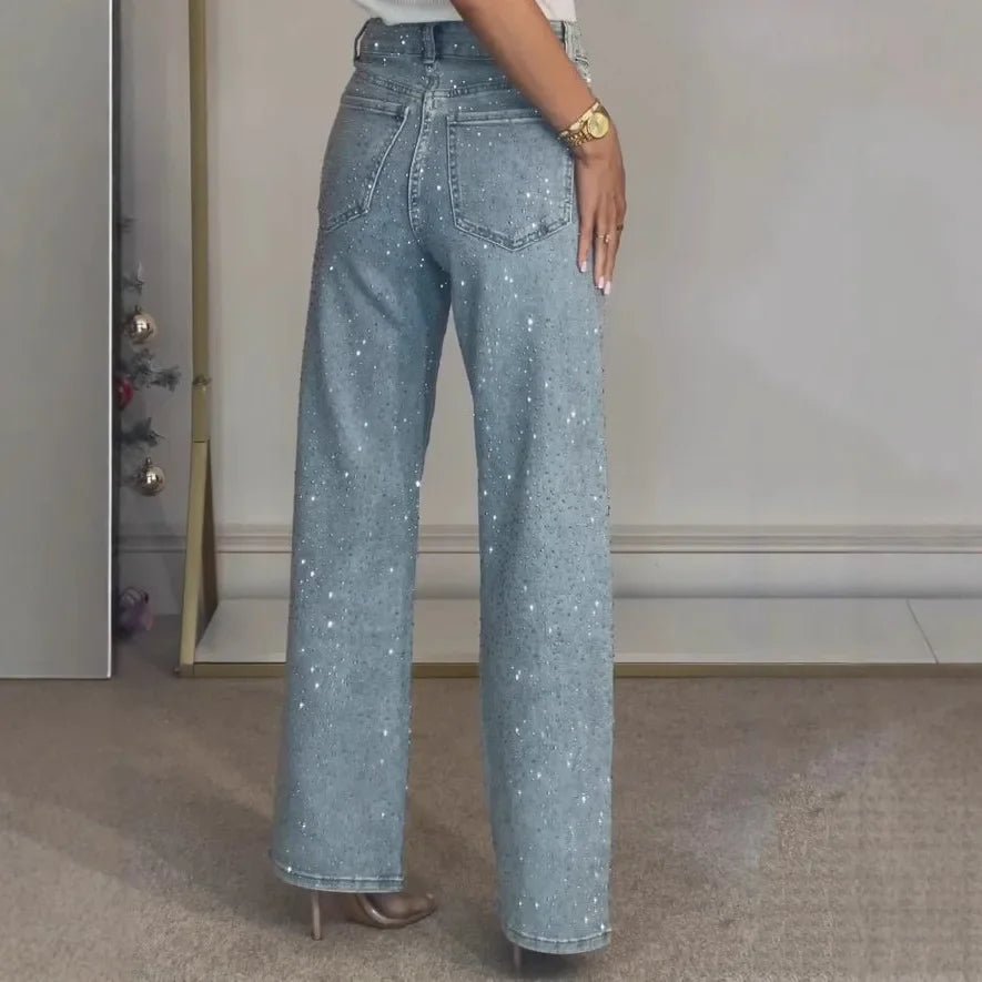 Jeans for Women Straight Diamonds Pants - Bennys Beauty World