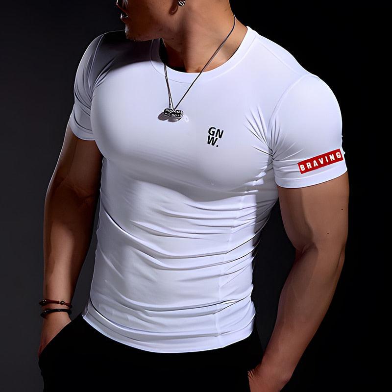 B91xZ Workout Shirts Men Spring Summer Sports Leisure Top Shirt