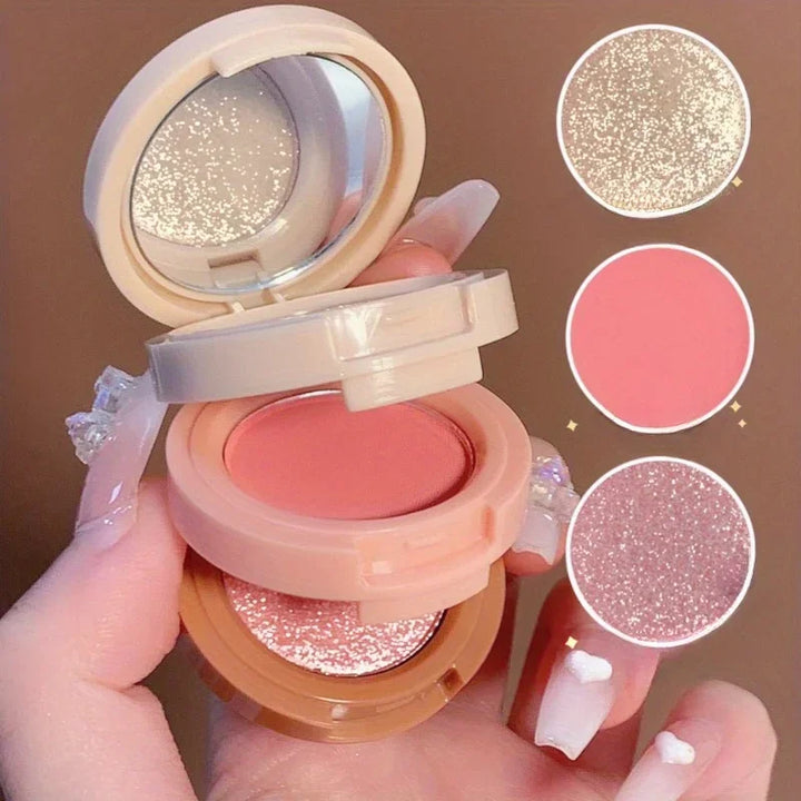 3-in-1 Blush Palette Pressed Highlighter Palette