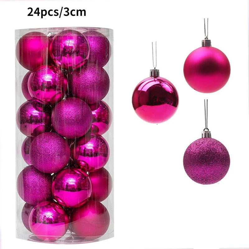 1Box 24/36pcs Christmas Ball Christmas Tree Ornament