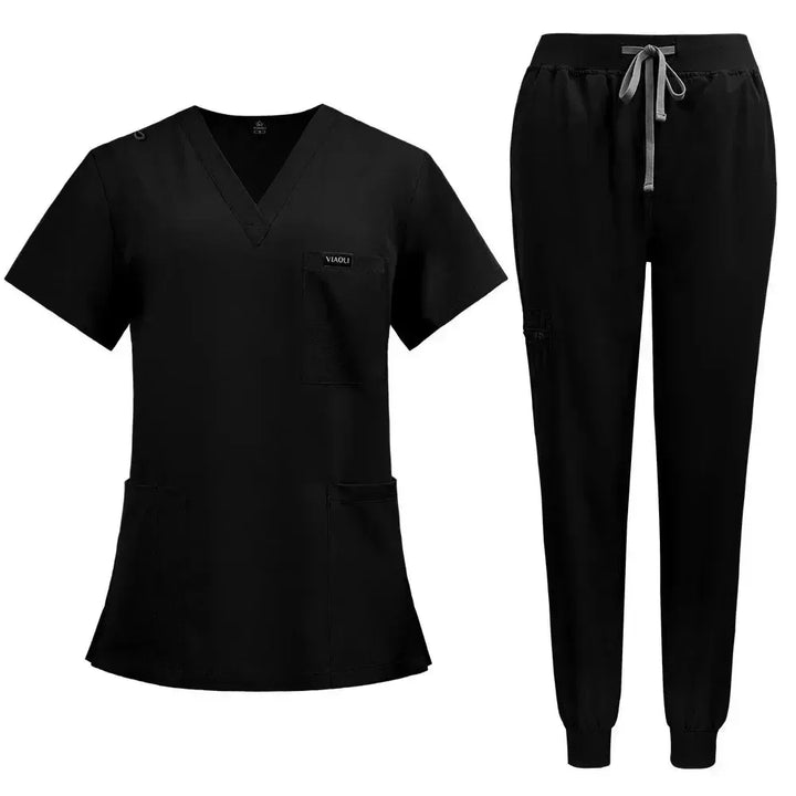 Women's Medical Scrub Set – V-Neck Clinical Uniform with Pockets-Scrubs-Bennys Beauty World
