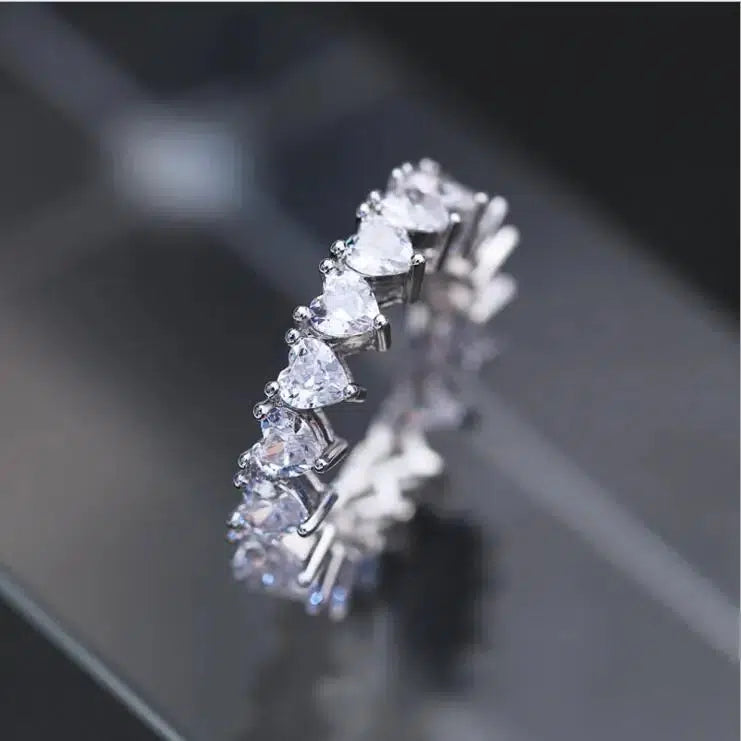 Crystal Zircon Ring Fashion Wedding Band Rings for Women-Ring-Bennys Beauty World