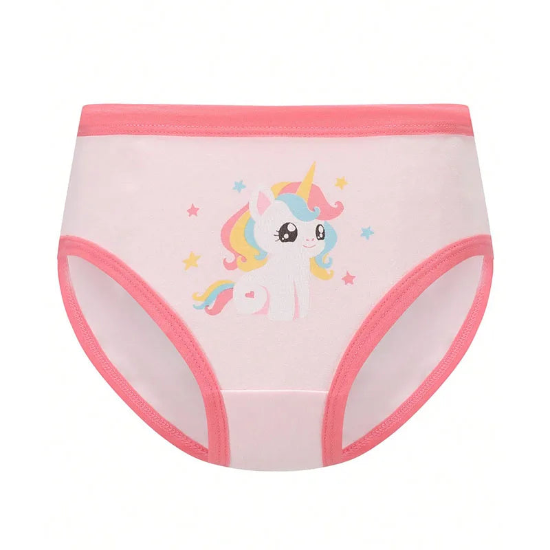 Girls Cotton Cartoon Underwear 4-Pack