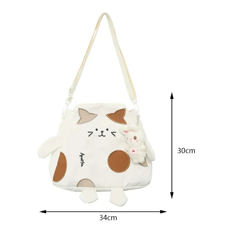 Large Capacity Nylon Messenger Bag for Teenage Girls