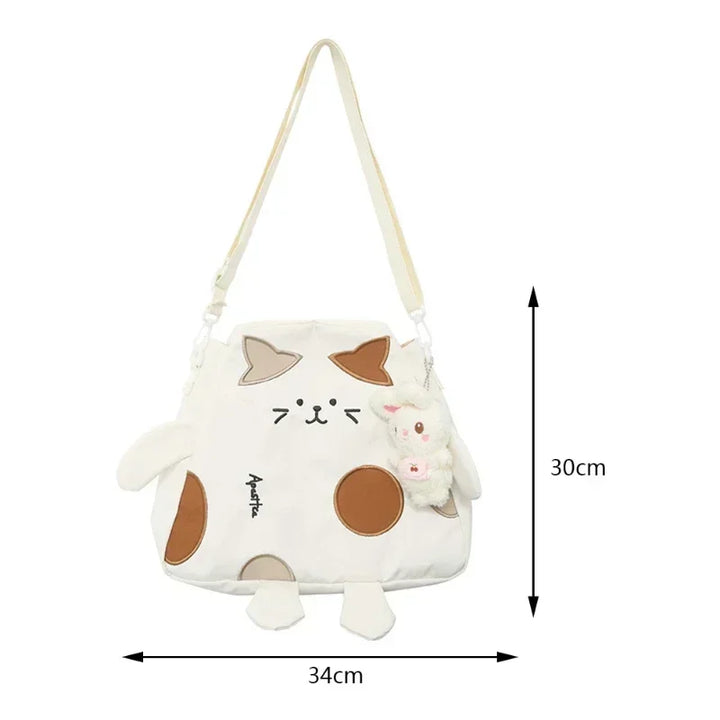 Large Capacity Nylon Messenger Bag for Teenage Girls