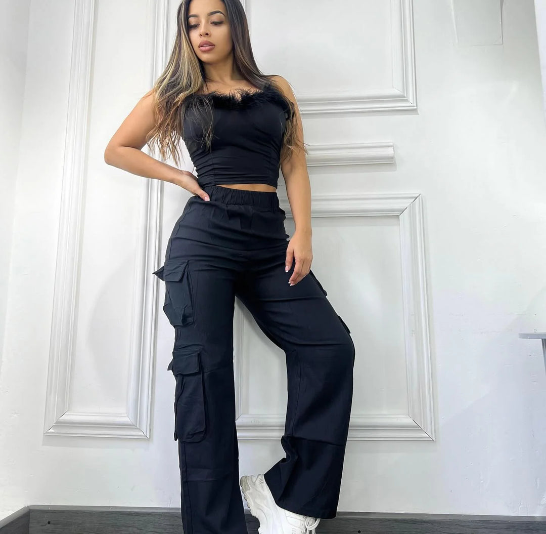 Waist Baggy Trousers Casual Wide Leg Slim Vintage Streetwear