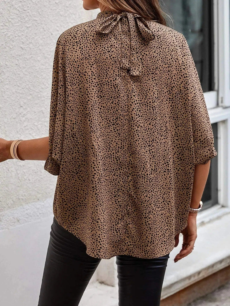 Casual Leopard Printed Blouses And Shirts For Women-blouse-Bennys Beauty World