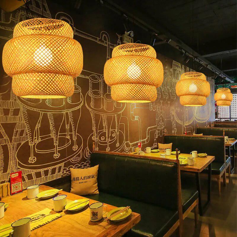 Bamboo Wicker Rattan Lamps-Light Fixtures-Arlik interiors