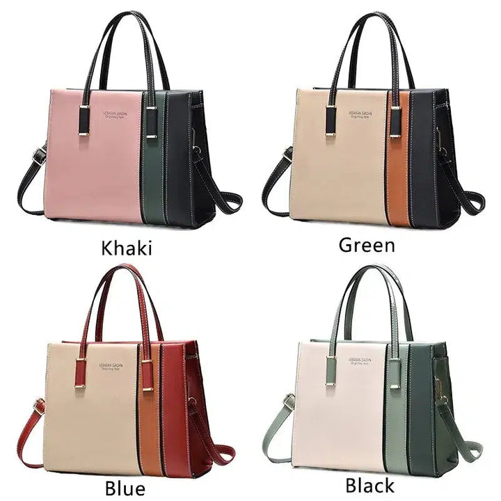 Patchwork Handbags For Women Adjustable Strap Handle Bag-Handbags-Bennys Beauty World