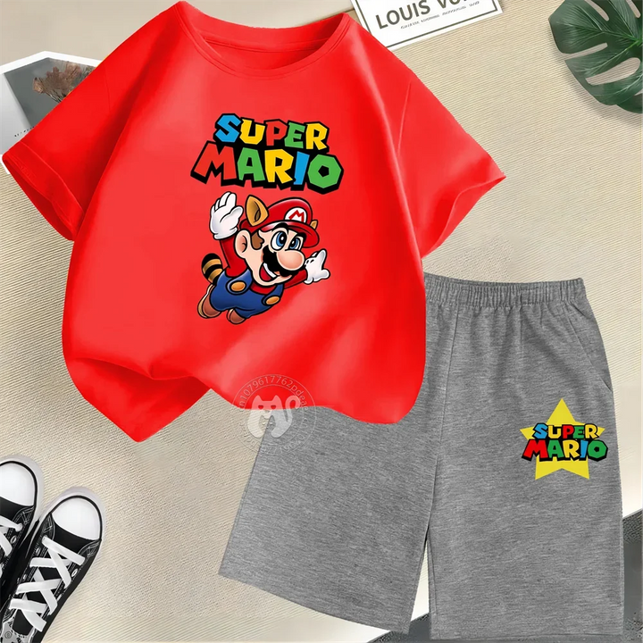Summer Kids Cotton T-shirt + Shorts Set-Outfit Sets-Bennys Beauty World