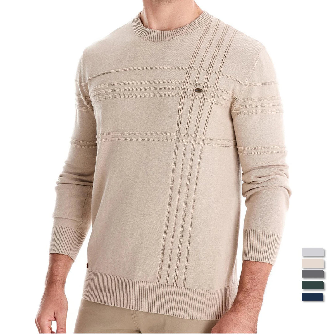 AIOPESON Men's Crewneck Pullover Knitted Cotton&nbsp;Sweater