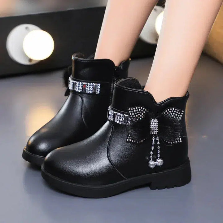 Girls Leather Ankle Boots Non-slip Shoes For Toddlers-Shoes-Bennys Beauty World