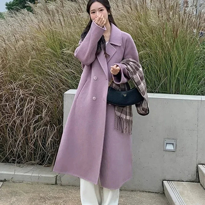 Winter Korean Style Women’s Mid-Long Woolen Coat