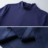 Men's Half high Collar Cotton Short Sleeve Slim Fit T-Shirt-T-shirt-Bennys Beauty World