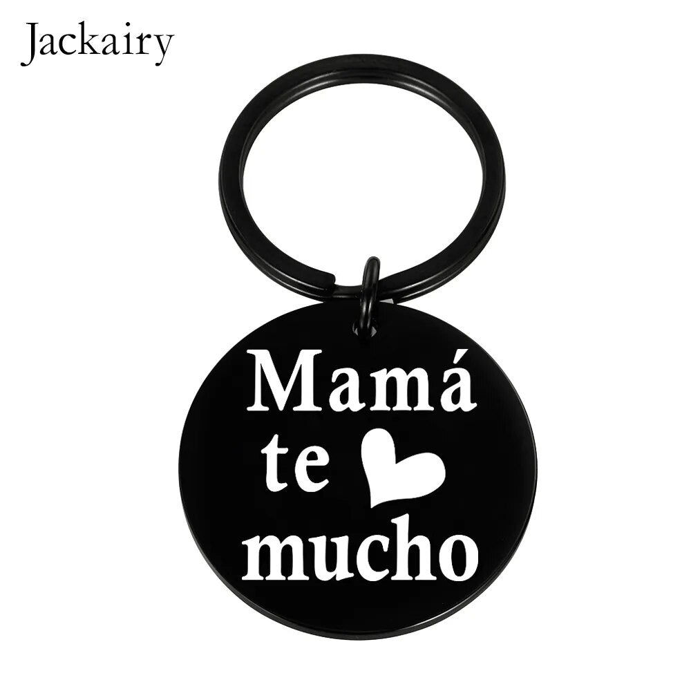 Spanish Mother&#39;s Day Keychain Mamá Te Quiero Mucho Keyring Pendant Necklace Birthday Christmas Gifts for Mom-Arlik interiors