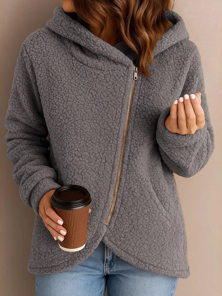 Women's Warm Thickened Fleece-lined Sweatshirt Y2k Clothes Woman Hooded Top Zipper Cardigan Winter Trendy Style Lamb Wool Jacket