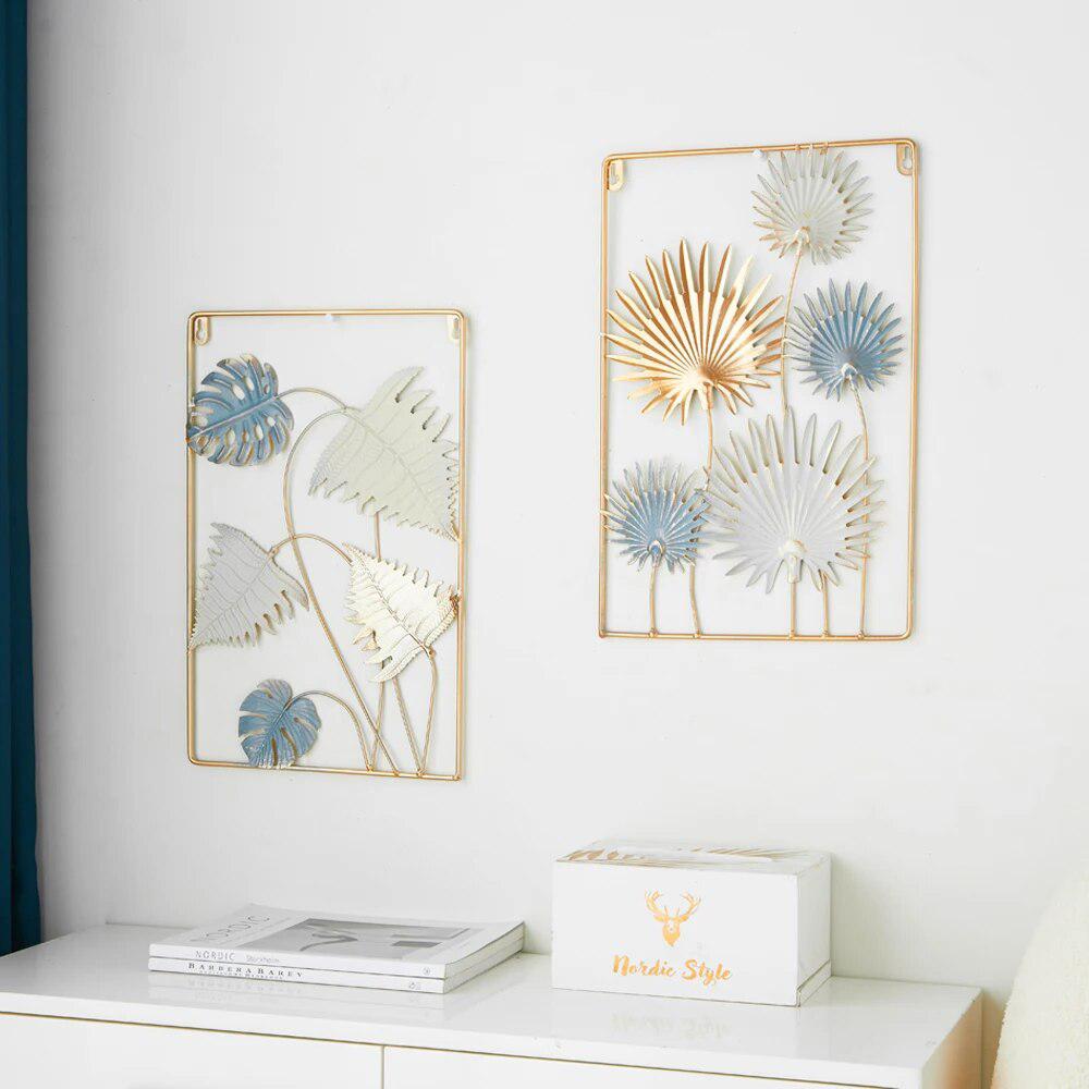 Nordic Home Wall Decor Wall Accessories Macrame Metal Wall Decor Modern Living Room Gold Ginkgo Leaf Wall Decor Wall Ledge Gift-Arlik interiors
