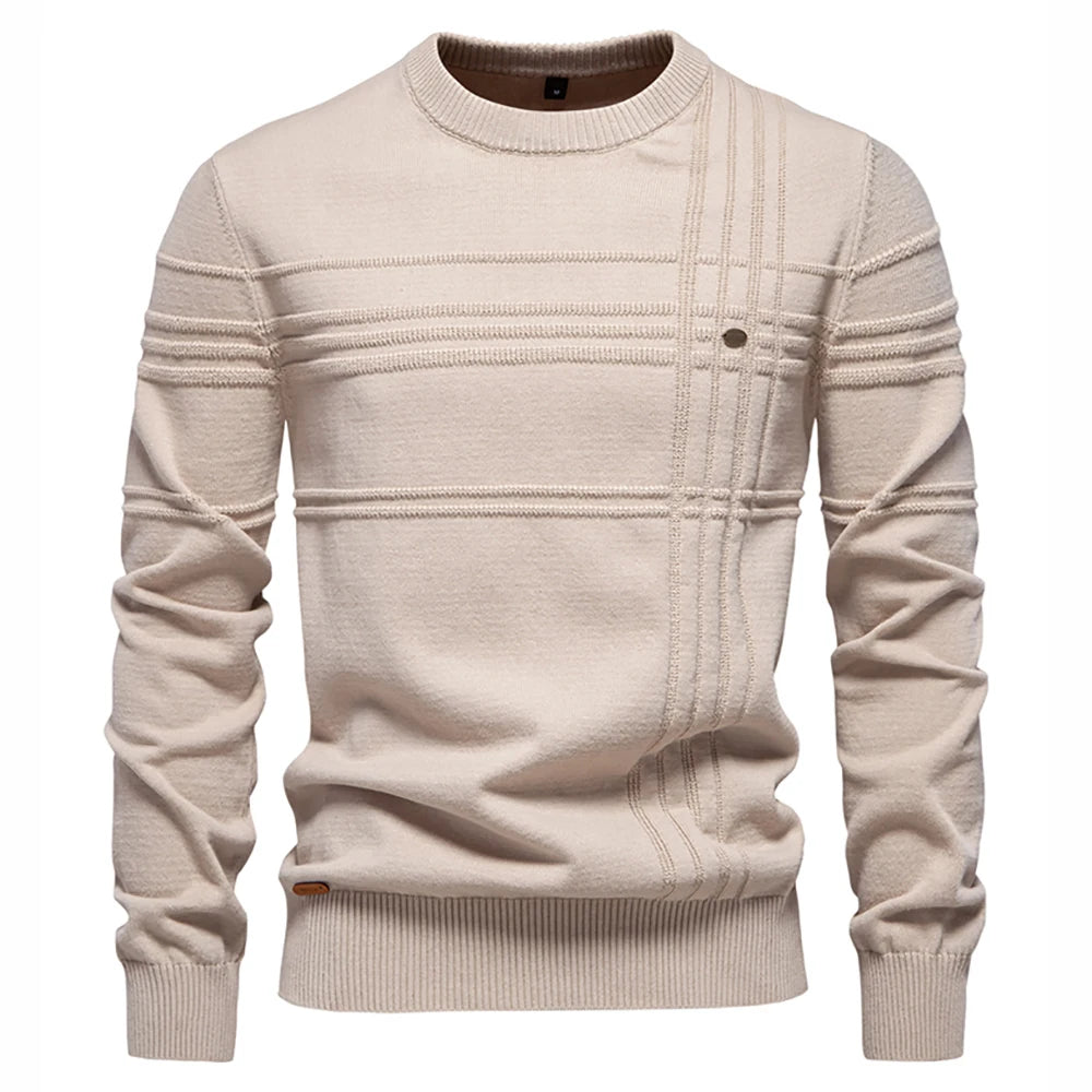 AIOPESON Men's Crewneck Pullover Knitted Cotton&nbsp;Sweater