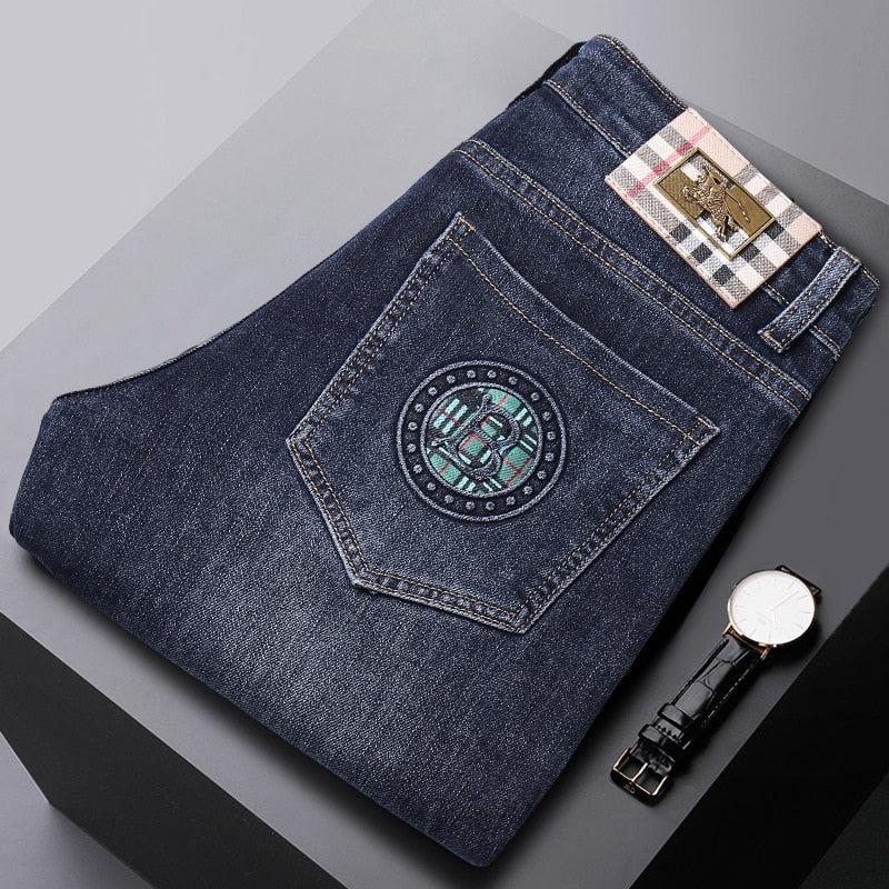 Men's Summer Denim Pants Jeans Men High-End Straight Pants-pants-Bennys Beauty World