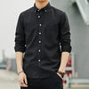 Solid Color Casual Blouse Mens  Long Sleeve Shirt