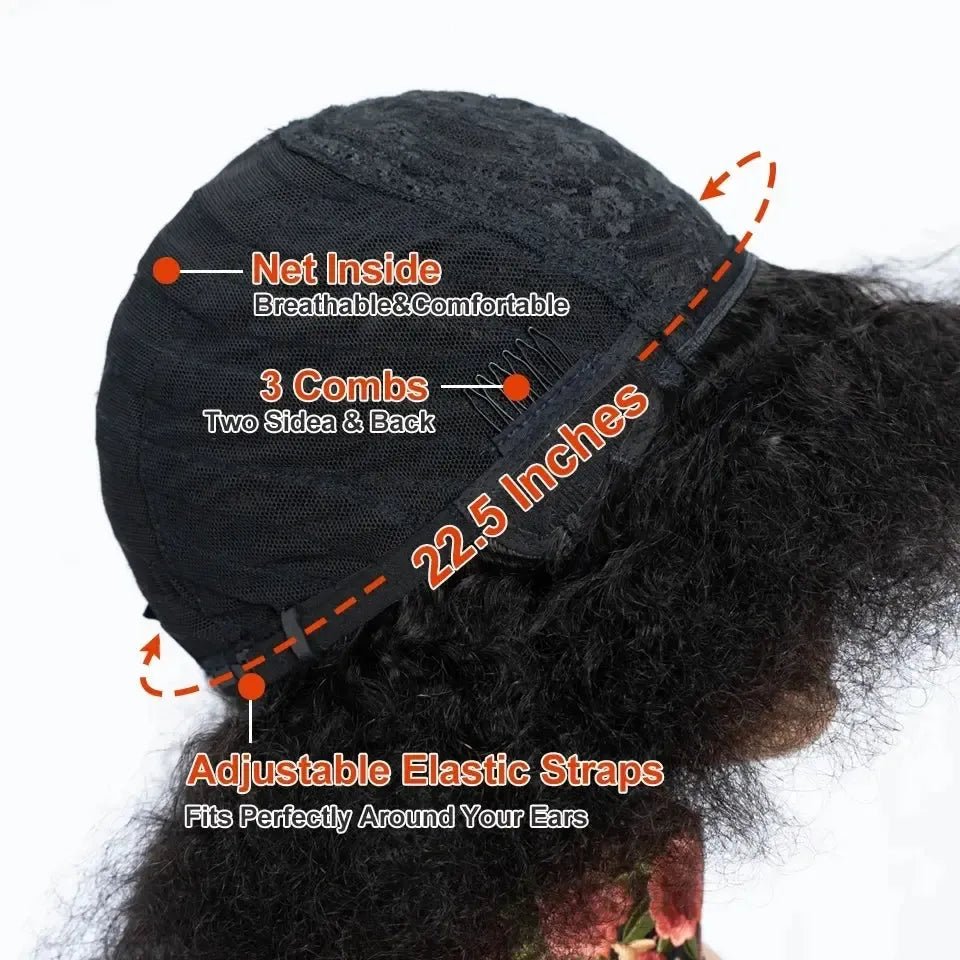 Brazilian Remy Afro Kinky Curly Bob Wig – 200% Density - Bennys Beauty World