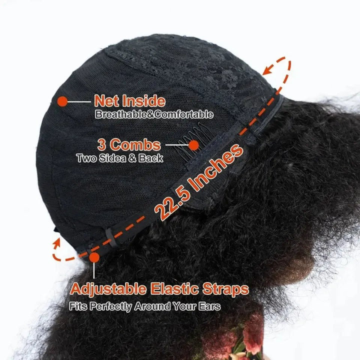 Brazilian Remy Afro Kinky Curly Bob Wig – 200% Density - Bennys Beauty World
