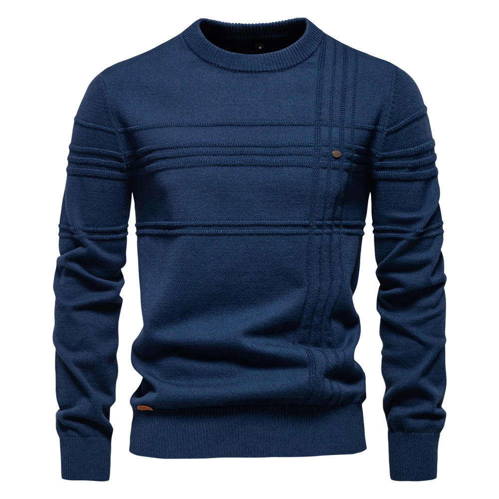 AIOPESON Men's Crewneck Pullover Knitted Cotton&nbsp;Sweater