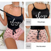 Summer New Two-Piece Printed Eyelash Style Casual V-Neck Pajama Set-clothing-Bennys Beauty World