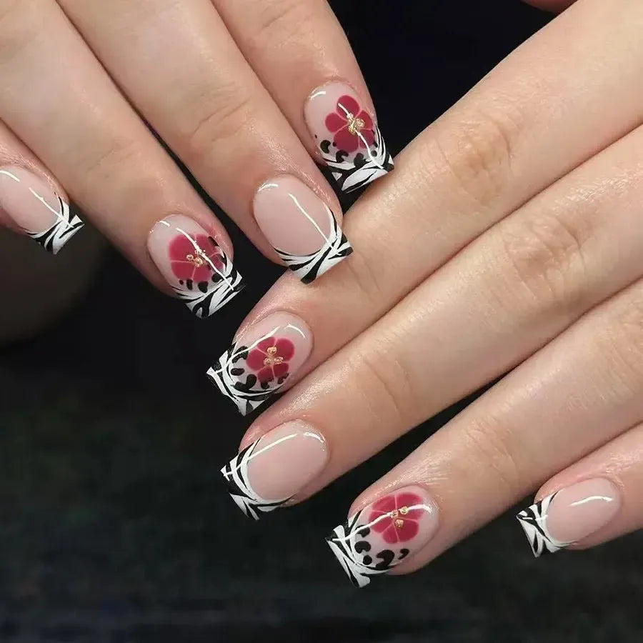 Short Square Press-On Nails – 24 Pcs Acrylic False Nail Tips | Bennys Beauty World-Nails-Bennys Beauty World