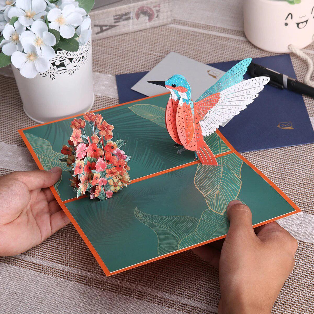 3D Hummingbird Pop Up Greeting Cards-Arlik interiors